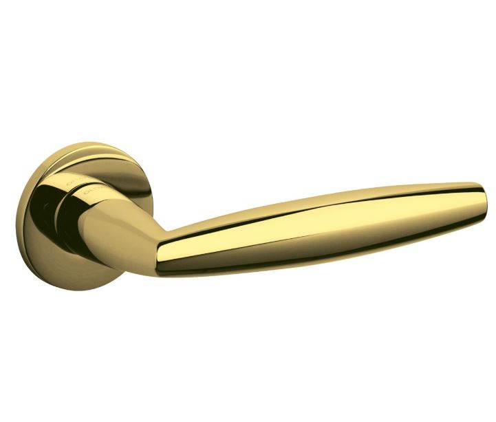 Olivari deurkruk Aurelia op rozet messing titaan PVD