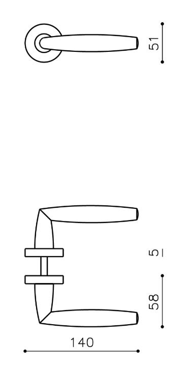 Olivari deurklink Aurelia op rozet brons mat titaan PVD - Afbeelding 2