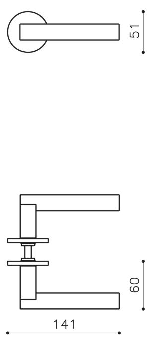 Olivari deurklink Euclide op rozet koper mat titaan PVD - Afbeelding 2