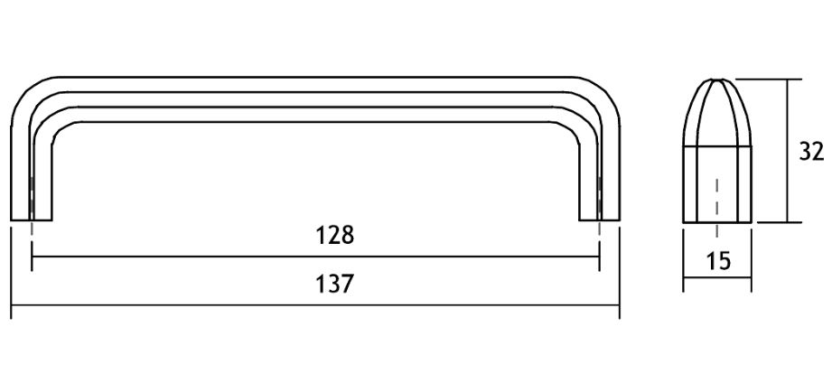 Greep Redo Koper Kleur geborsteld 128 mm - Afbeelding 2