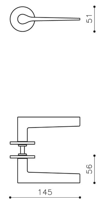 Olivari deurklink Lama L op rozet brons mat titaan PVD - Afbeelding 2