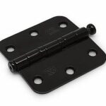 Kogellagerscharnier 76x76 mm Ronde Hoek RVS Zwart Gelakt