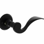 Deurkruk Lepel met rozet ø50x5mm schroefgat mat zwart