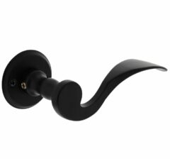 Deurkruk Lepel met rozet ø50x5mm schroefgat mat zwart