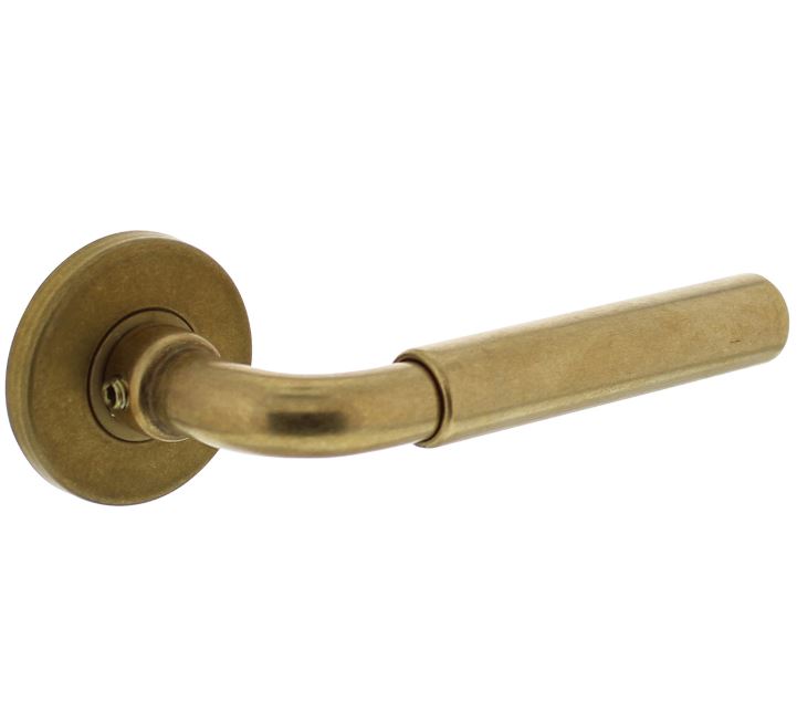 Deurkruk Palma met rozet ø49x7mm verdekt messing getrommeld