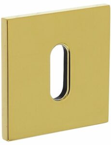 Olivari rozet vierkant met sleutelgat messing titaan PVD