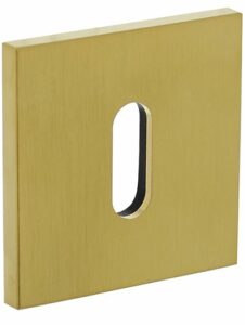 Olivari rozet vierkant met sleutelgat messing mat titaan PVD