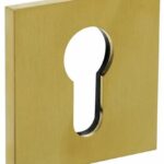 Olivari rozet vierkant met profielcilindergat Messing mat titaan PVD