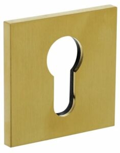 Olivari rozet vierkant met profielcilindergat Messing mat titaan PVD