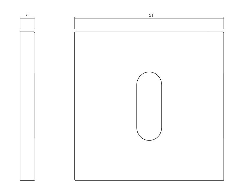 Olivari rozet vierkant met sleutelgat nikkel titaan PVD - Afbeelding 2