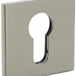 Olivari rozet vierkant met profielcilindergat nikkel titaan PVD