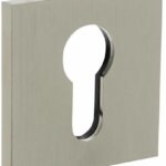 Olivari rozet vierkant met profielcilindergat nikkel mat titaan PVD