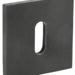 Olivari rozet vierkant met sleutelgat antraciet mat titaan PVD