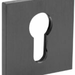 Olivari rozet vierkant met profielcilindergat antraciet mat titaan PVD