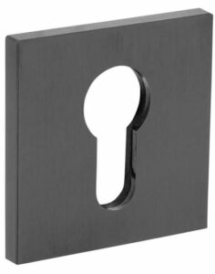 Olivari rozet vierkant met profielcilindergat antraciet mat titaan PVD