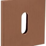 Olivari rozet vierkant met sleutelgat koper mat titaan PVD