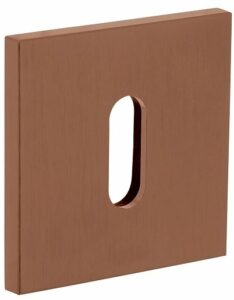 Olivari rozet vierkant met sleutelgat koper mat titaan PVD