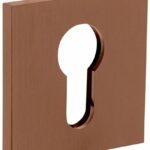 Olivari rozet vierkant met profielcilindergat koper mat titaan PVD