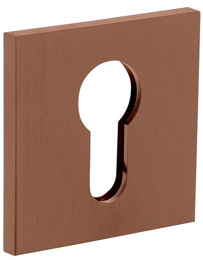 Olivari rozet vierkant met profielcilindergat koper mat titaan PVD