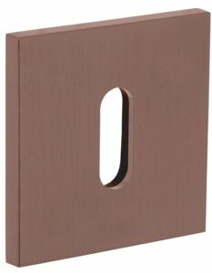 Olivari rozet vierkant met sleutelgat brons mat titaan PVD