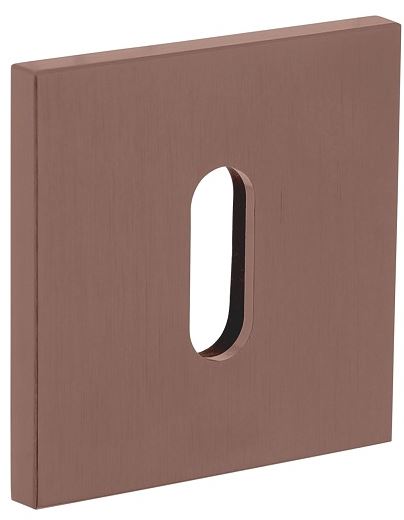 Olivari rozet vierkant met sleutelgat brons mat titaan PVD