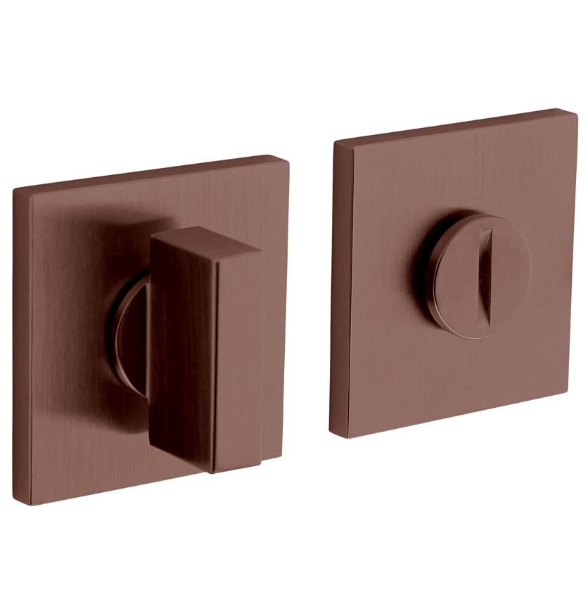 Olivari rozet toilet-/badkamersluiting vierkant brons mat titaan PVD