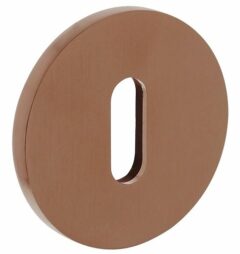 Olivari rozet rond met sleutelgat koper mat titaan PVD