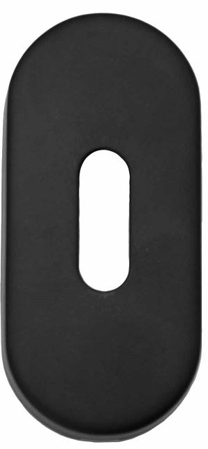 Sleutelplaatje Ovaal verdekt Mat Zwart