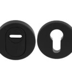 SKG*** Veiligheid-Rozet Met Kerntrekbeveiliging Mat RVS/Zwart