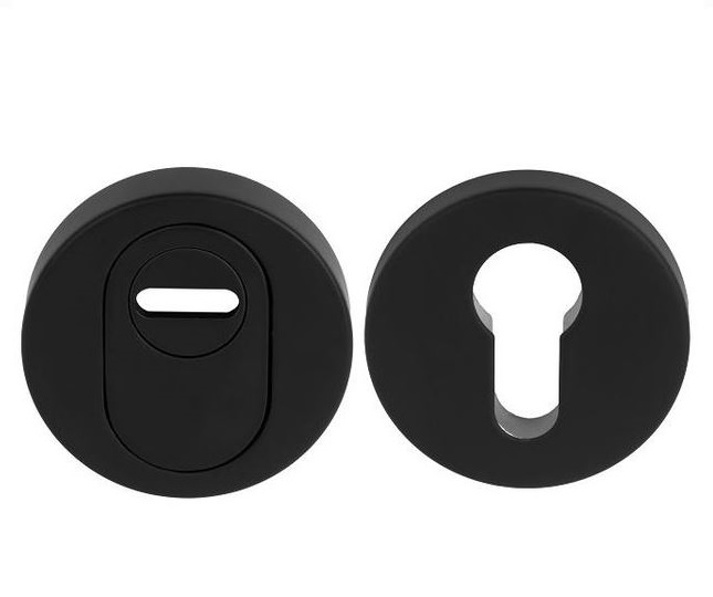 SKG*** Veiligheid-Rozet Met Kerntrekbeveiliging Mat RVS/Zwart