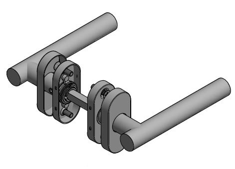 Deurklink Youri op ovaal rozet mat zwart - Afbeelding 4