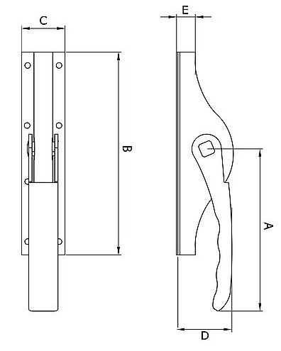 Pomp-espagnolet ESPOMP 10 staal verzinkt - Afbeelding 2
