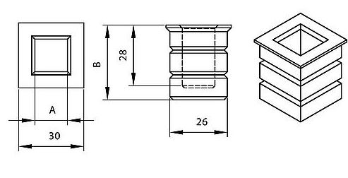 Sluitpot 10 mm instort model tbv pompespagnolet stangen - Afbeelding 2