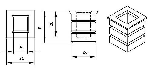 Sluitpot 13 mm instort model tbv pompespagnolet stangen - Afbeelding 2