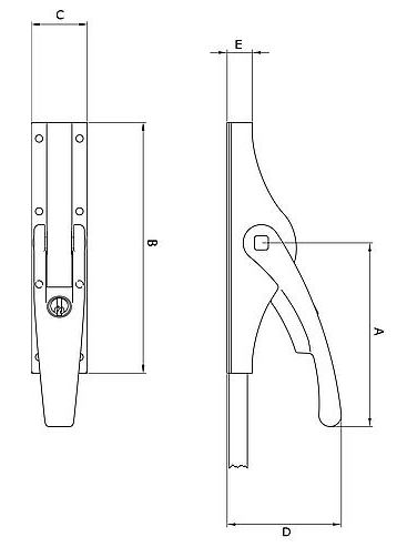 Pomp-espagnolet afsluitbaar ESPOMP 13 CIL staal verzinkt - Afbeelding 2