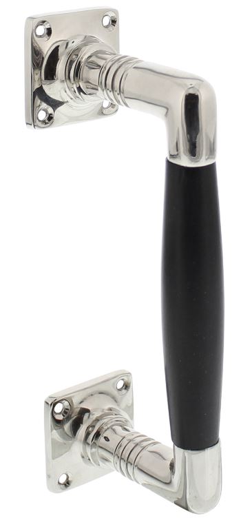 Intersteel handgreep Ton basic 95/170mm op vierkant rozet nikkel/zwart