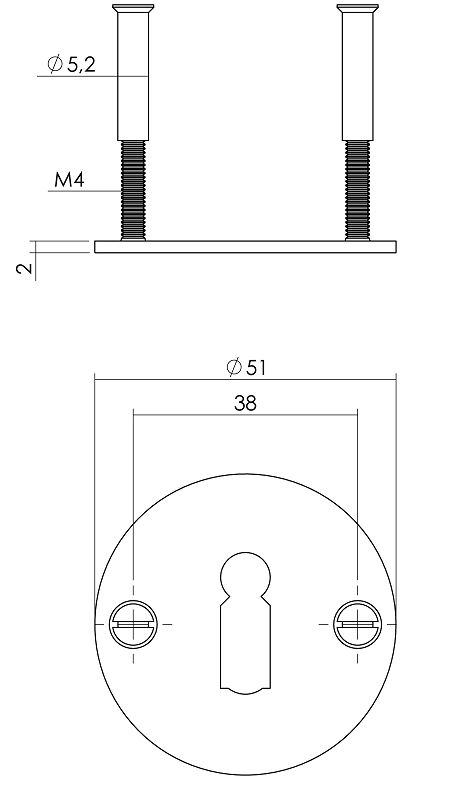 Intersteel sleutelrozetten ø50x2mm rvs