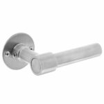 Deurkruk L/L-model recht + ronde platte rozet 50x2mm RVS