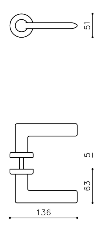 Olivari deurklink Tecno op rozet brons mat titaan PVD - Afbeelding 2