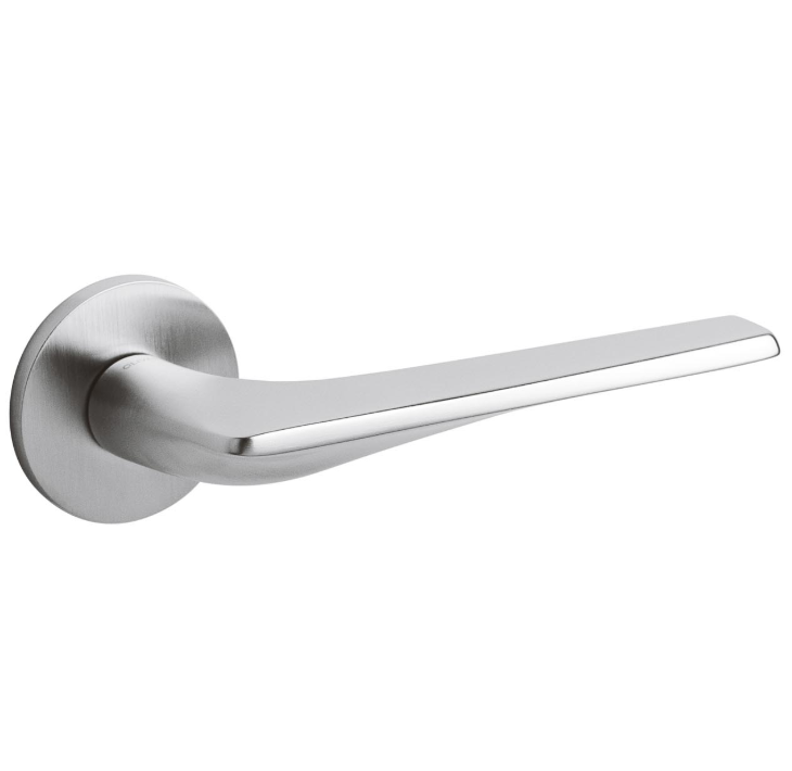 Olivari deurkruk Twist op rozet chroom mat