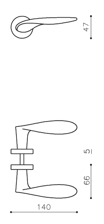 Olivari deurklink Wind op rozet messing titaan PVD - Afbeelding 2