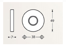Intersteel deurklink Courgette met rozet ø49x7mm verdekt chroom - Afbeelding 3