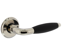 Deurkruk Antonnet met rozet ø50x5mm schroefgat nikkel