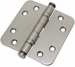 Kogellagerscharnier 8989 mm ronde hoek RVS gepolijst