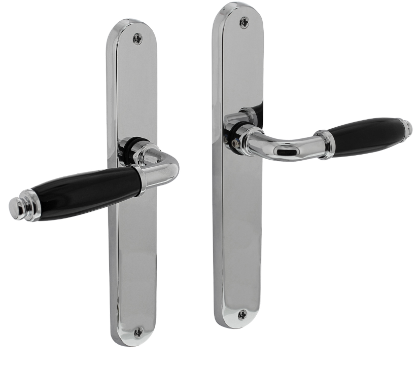 Intersteel deurklink Courgette met ovaal schild 238x39x9mm blind chroom