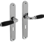 Deurkruk Courgette met ovaal schild 238x39x9mm SL56 Chroom