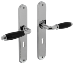 Deurkruk Courgette met ovaal schild 238x39x9mm SL56 Chroom