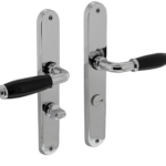 Deurkruk Courgette met ovaal schild 238x39x9mm WC63/8 Chroom