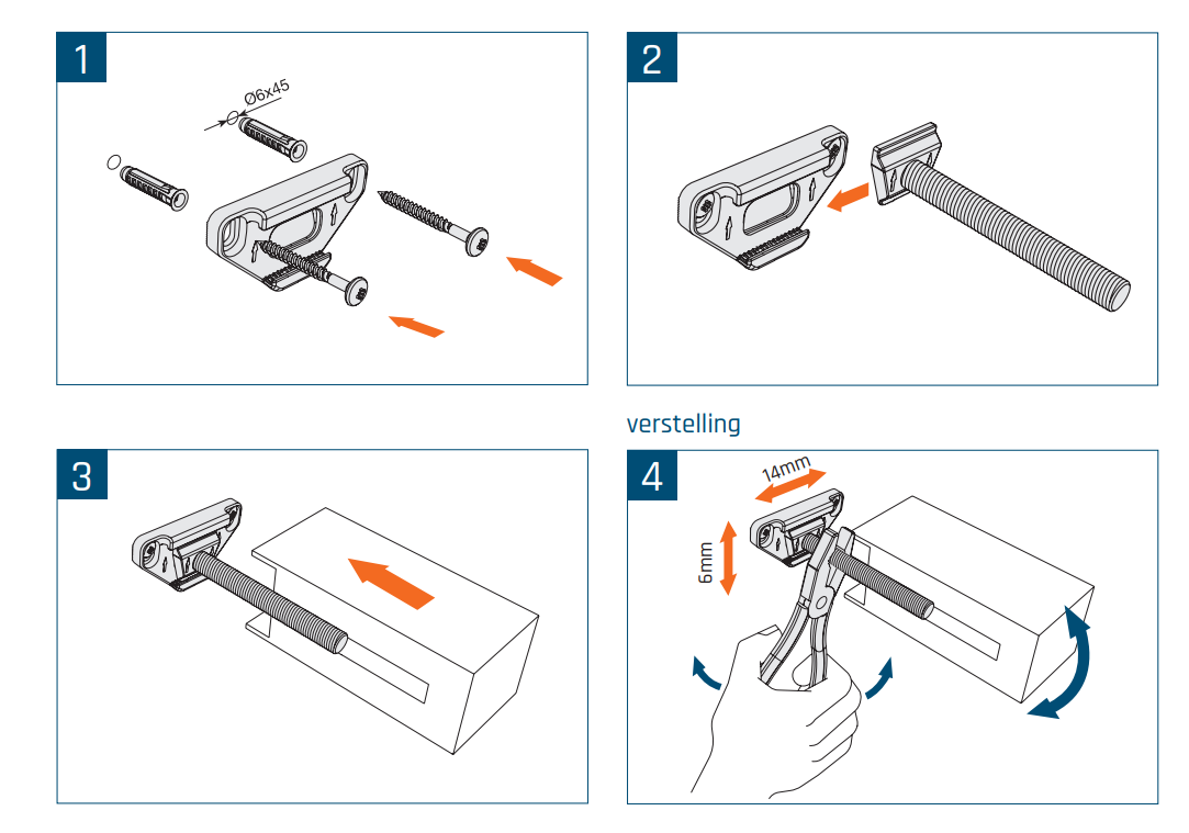Plankdrager tenti-9 Onzichtbare Montage - Afbeelding 4
