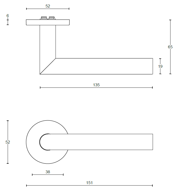 Deurkruk Michel op ronde rozet mat RVS